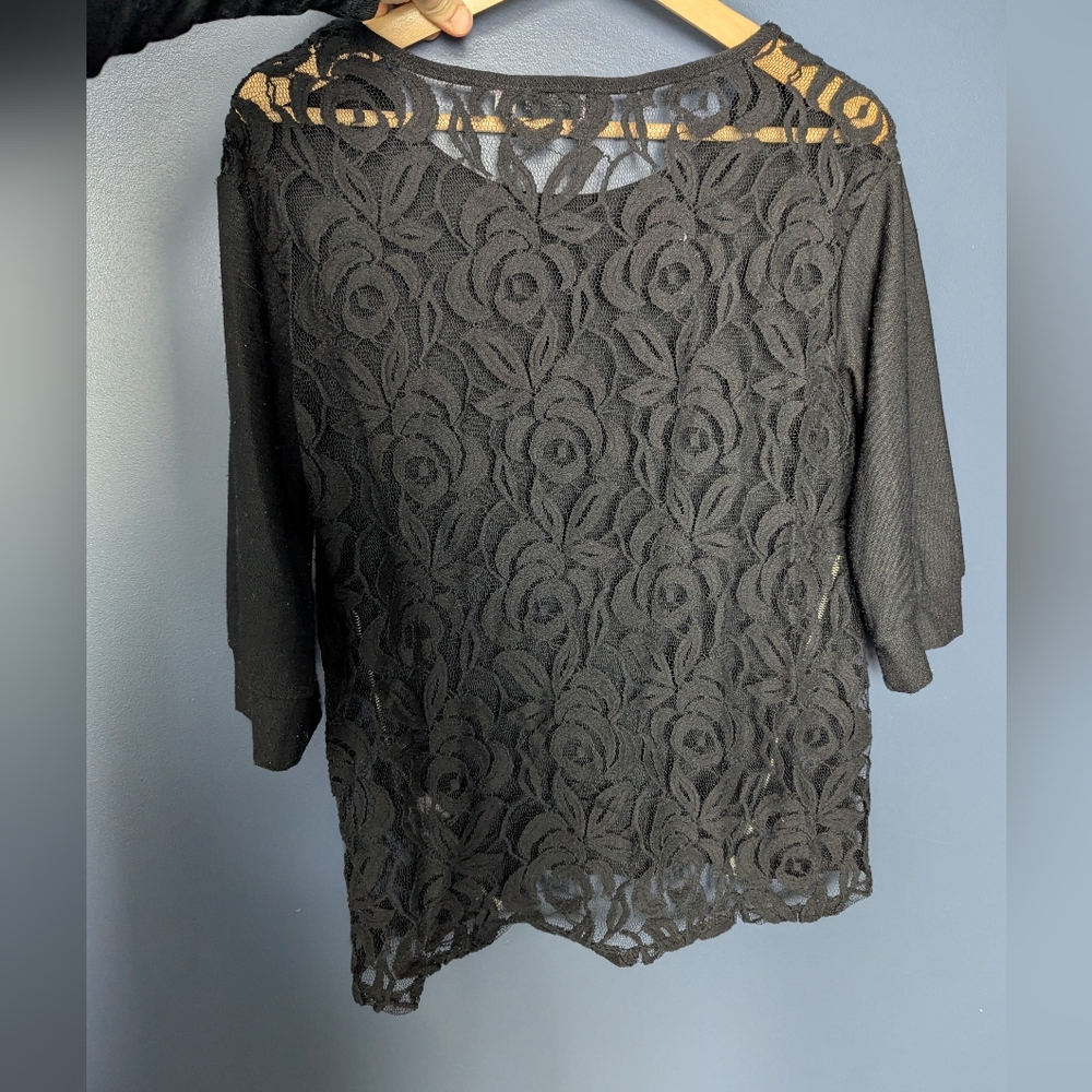 Dex Black Lace-Backed Top